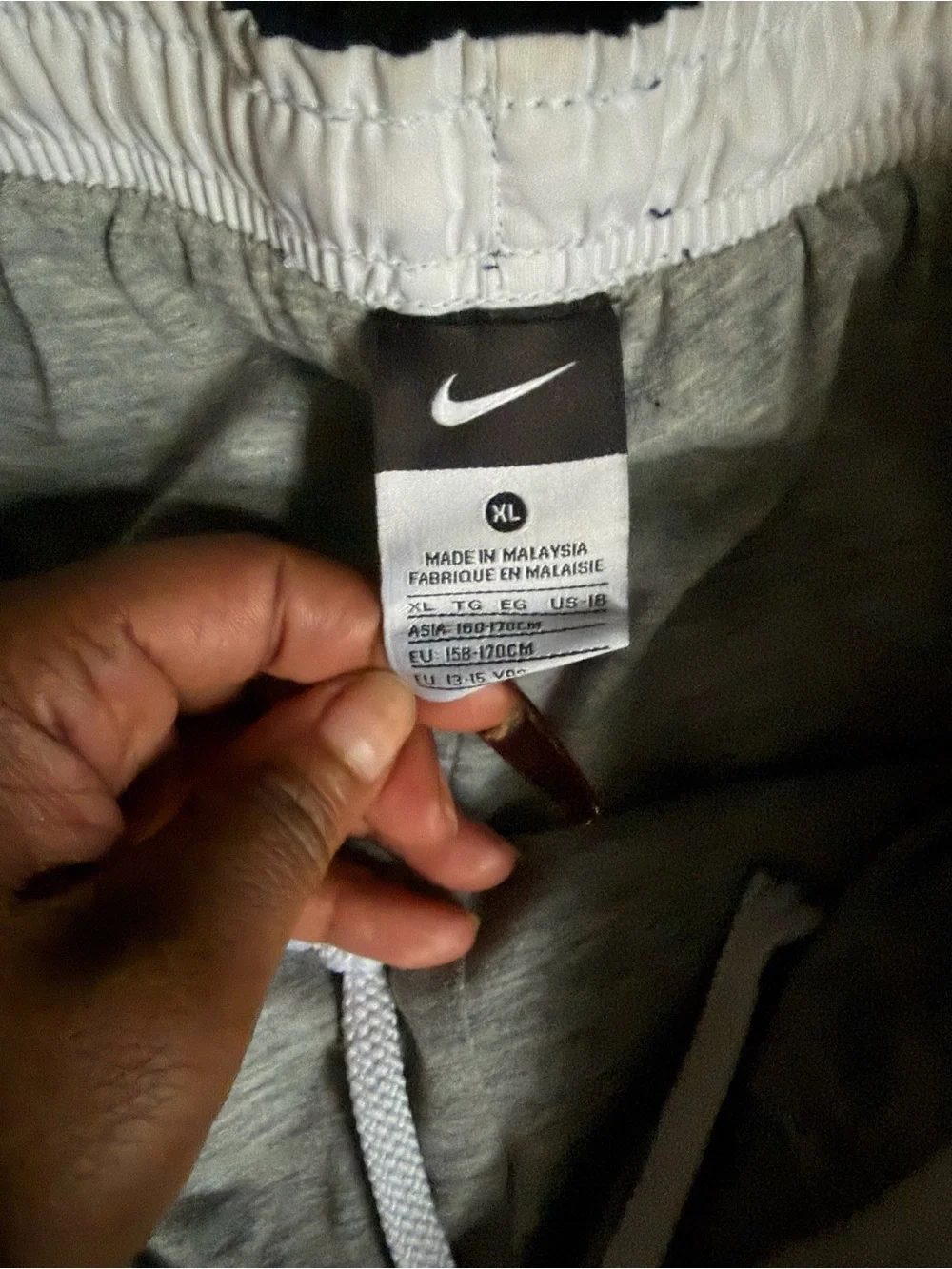 Vintage Nike Navy and White Kids Athletic Pants